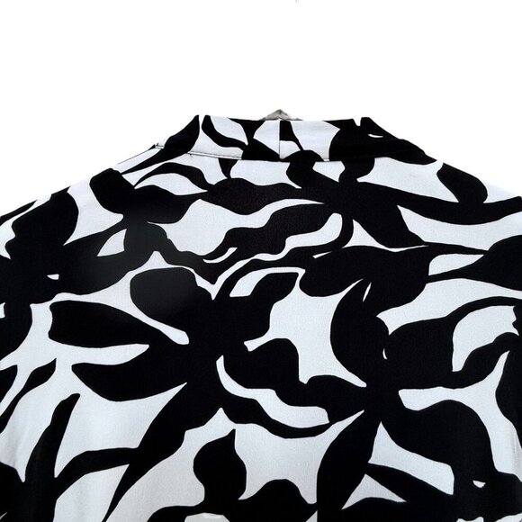 Susan Graver Cardigan Jacket Plus Size 3X Stretch Liquid Knit Black White Open F - Picture 8 of 9